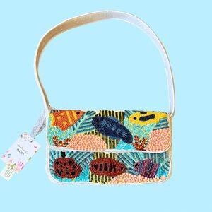 Fish Beaded Bag "Under the Sea" Handbag NWT Rare Beaded Purse